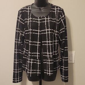 SHEIN Black and White Plaid Blazer